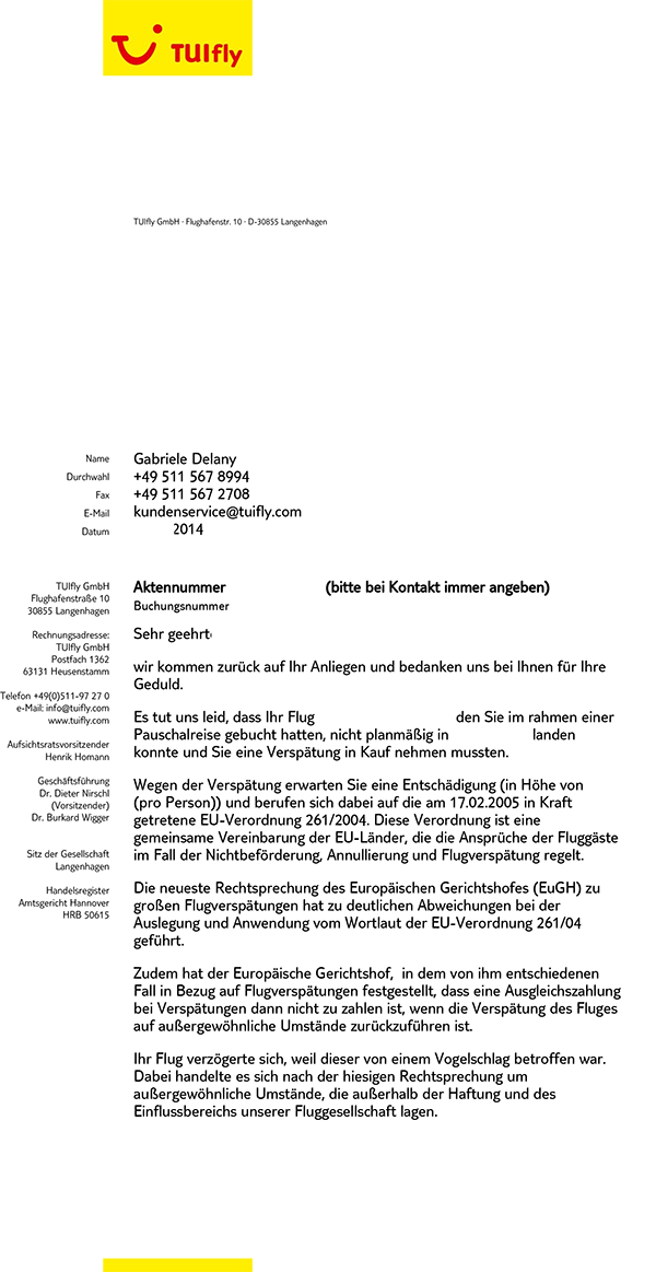 Entschadigung Fur Flugverspatung Mit Tuifly Auf Flug X Von Hannover Nach Mallorca Fluggastrechte